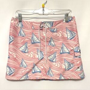 VINEYARD VINES Board Skirt Sailboats Swim Suit Coverup Mini Skirt Pink Blue Sz 4